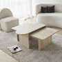 Hanah Home Juego de mesas de café Paris - Bronce, Travertino